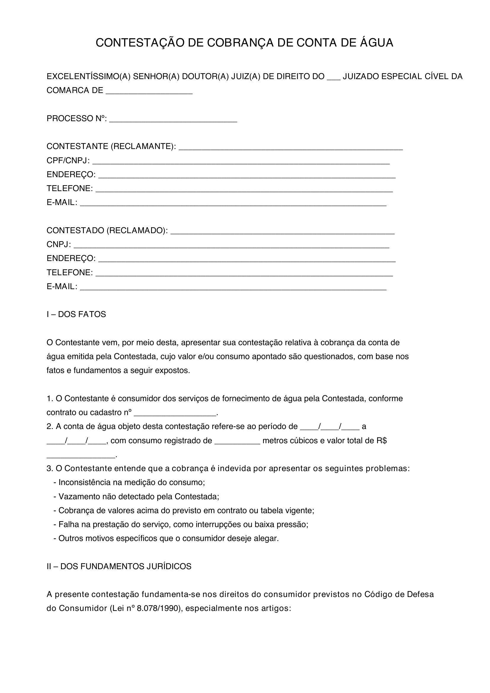 Modelo De Conta De Agua