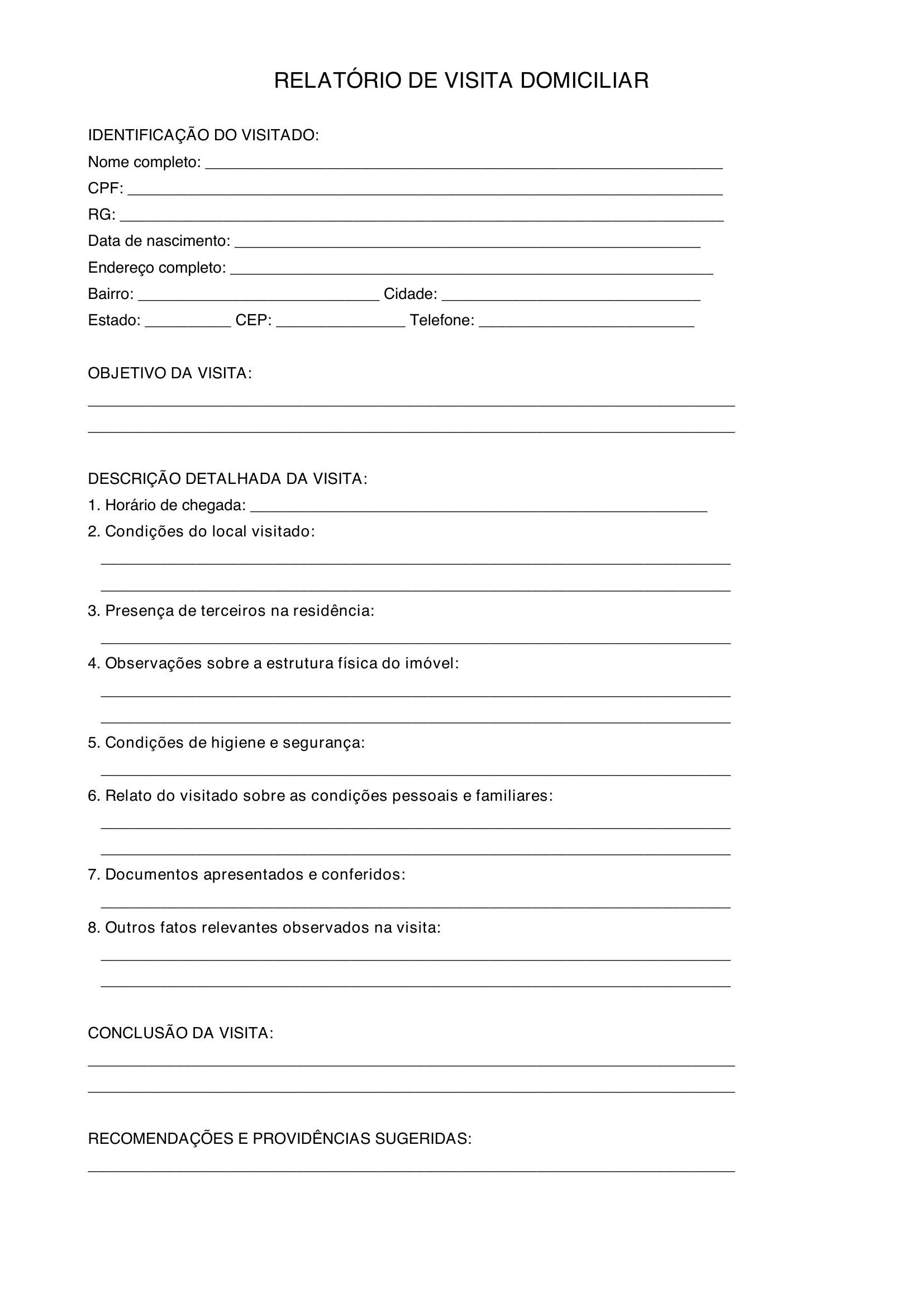 Modelo De Visita Domiciliar